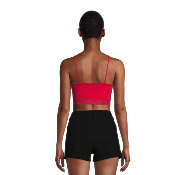 No Boundaries Red 3XL Padded Lace Trim Brami Tank Top New With Tags - Picture 4 of 16